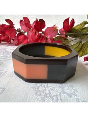 Bakelite Resin Bracelet 1.5" Wide Cuff Bangle Hinged NEW